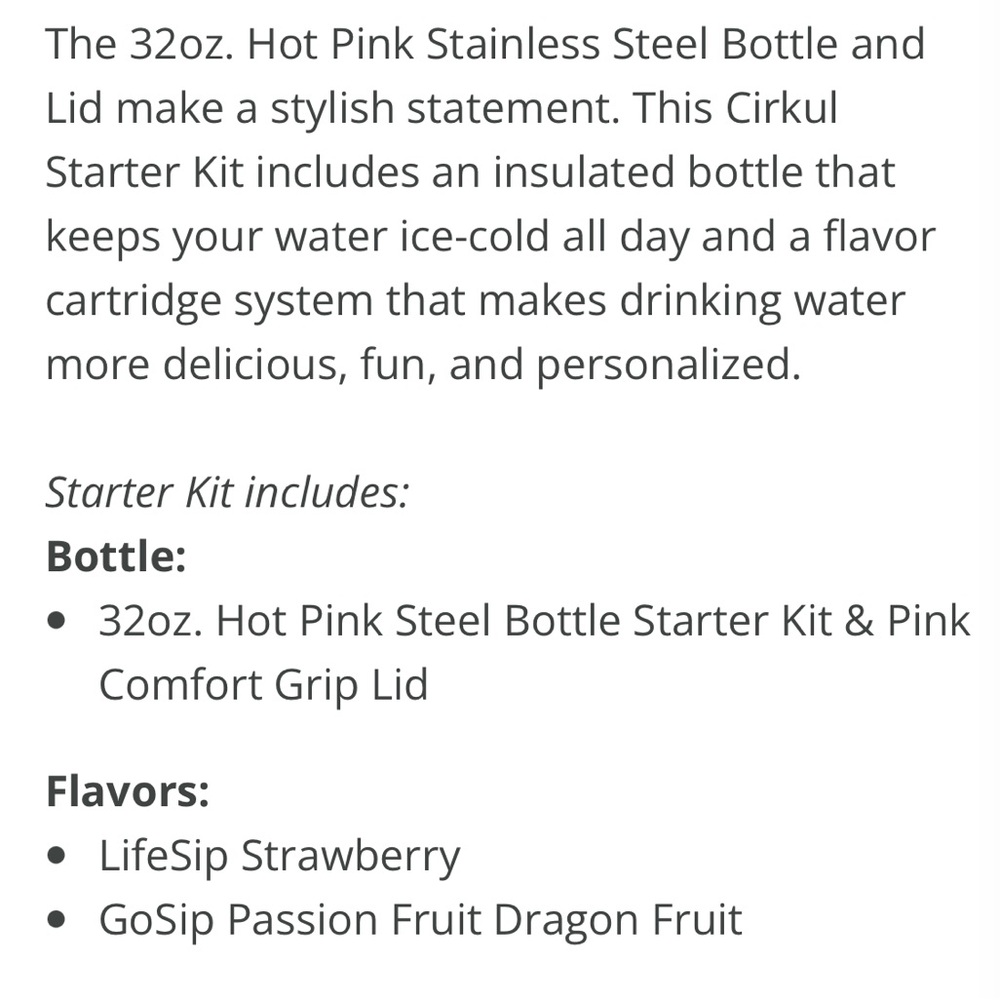 Cirkul Pink Stainless Steel Water Bottle Set - Picture 2 of 8